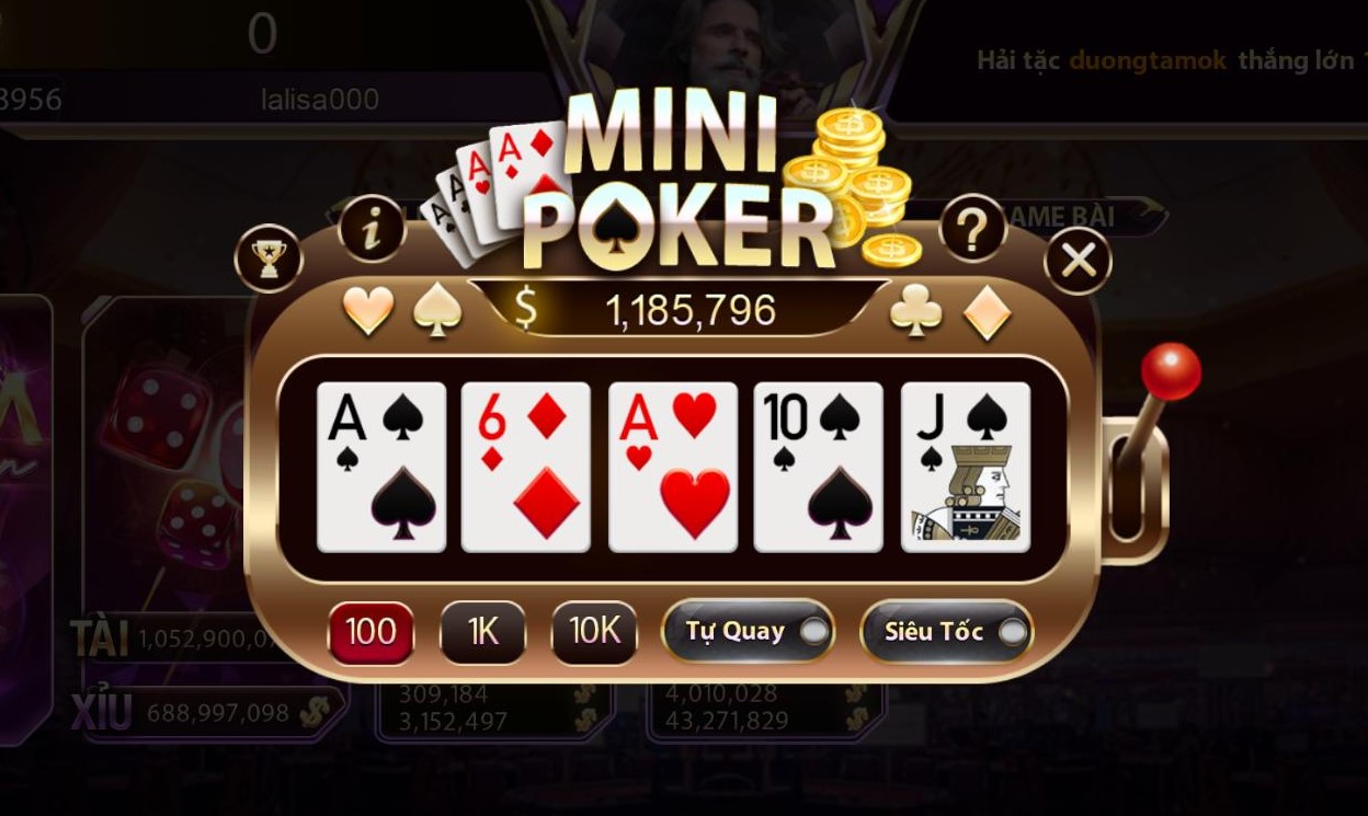 Quy định trả thưởng khi chơi Mini Poker